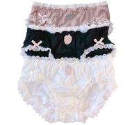 Joyralcos Lot de 2 culottes de bikini japonaises imprimées Stawberry, Lot de 3 lacets autour du style, taille unique