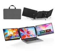 JoyReal Extension d'écran d'ordinateur portable, 14 pouces FHD 1080p IPS moniteur portable pour ordinateur portable, triple écran USB-C/HDMI Plug-Play pour Windows, Mac, convient aux ordinateurs