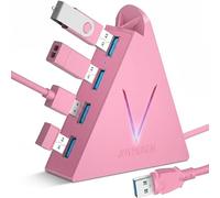 JoyReken FlyingVHUB Hub USB 3.0 à 4 ports verticaux avec câble étendu de 0,6 m, pour Mac, PC, Xbox One, PS4, PS5, iMac, Surface Pro, XPS, ordinateur portable, ordinateur de bureau, clé USB, disque dur