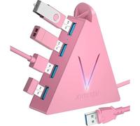 JoyReken Hub USB 3.0 à 4 ports, rallonge USB 3.0 avec câble rallongé de 60 cm, répartiteur USB pour Mac, PC, Xbox One, PS4, PS5, iMac, Surface Pro, XPS, ordinateur portable, bureau, lecteur flash