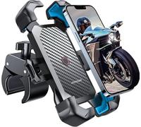JOYROOM 2025 Support Telephone Moto, [1s Verrouillage] [100 mph Militaire Anti Vibration] Porte Telephone Velo [5s Install] Universel Guidon Holder pour iPhone 17/Samsung S25 4,7"-7" Smartphones-Bleu