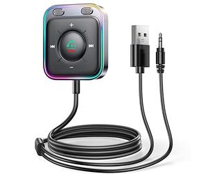 JOYROOM 2026 Adaptateur Bluetooth Jack 3.5, Recepteur Bluetooth 5.4 Aux【Effet Sonore Stéréo HiFi】 Double Connexion et USB Bluetooth Voiture Appels Mains Librespour Stéréo Voiture/Haut-Parleur