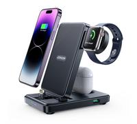 Joyroom 4W1 Charging Station for Phone/Watch/Headphones Foldable Black (Station de recharge pour téléphone/montre/écouteurs pliable)