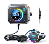 JOYROOM 96W Transmetteur FM Bluetooth Voiture,【60W PD & 18W QC*2】【Basse & HiFi】 Adaptateur Bluetooth6.0 Voiture, Kit Main Libre Allume Cigare Support Bluetooth & Aux & Carte TF