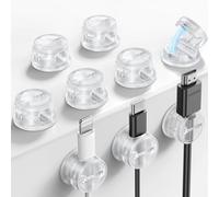 JOYROOM 9PCS Clips Câble Organisateur de Câbles Magnétique Auto-adhésif Support de Câbles pour Bureau, Table de Nuit, Câbles de Chargement, HDMI, USB, Audio, Transparent