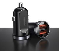 JOYROOM C-A09 30W Mini Dual QC3.0 Smart Car Charger (Noir)