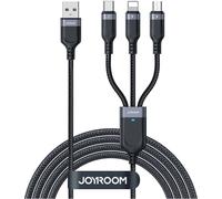 Joyroom Câble de charge universel 3en1 S-A18 - USB-A, Lightning, USB-C, Micro USB, 1.2m, noir