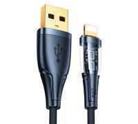 Joyroom Câble de recharge rapide avec Smart Switch USB Compatible avec iPhone 2.4A 1.2m Noir