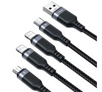 Joyroom Câble multifonctionnel 4 en 1 1,2m, USB-A vers USB-C/Lightning/microUSB, noir