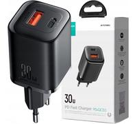 Joyroom Chargeur rapide 30W Usb-A / Usb-C Pd/Qc/Afc/Fcp Noir