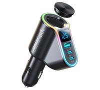 Joyroom Car Charger 4-In-1, Bluetooth Fm Transmitter C+C+U+Cigarette, Pd 150w, Black (Jr-Cl21)