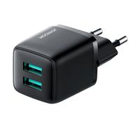 JoyRoom - chargeur secteur - 2 x USB + charge rapide - 12W, 2,4A - Noir KP28091