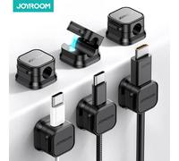 Joyroom Clips Magnétiques pour Câbles - Organisateur de Câbles Lisse et Réglable - Support de Gestion de Câbles Sous le Bureau 6 Pcs Black