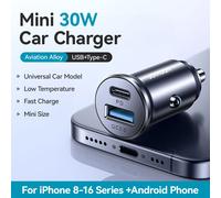 Joyroom-Mini Chargeur De Voiture,30w,Pd Qc 3.0,Usb Type-C,Charge Rapide,Ports Touristes,Chargeur De Téléphone Pour Iphone,Samsung Galaxy - Type Usb Type-C