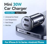 Joyroom-Mini Chargeur De Voiture,30w,Pd Qc 3.0,Usb Type-C,Charge Rapide,Ports Touristes,Chargeur De Téléphone Pour Iphone,Samsung Galaxy - Type 2 Type-C