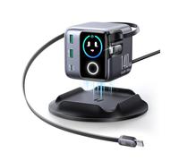 JOYROOM PODIX 5-in-1 Station de Recharge 140W GaN, Double Câble Rétractable 100W, Écran Intelligent 1,54", Design Rotatif 180°, Compatibilité Universelle MacBook iPhone Samsung Huawei, Bureau & Maison