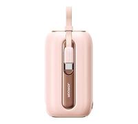 Joyroom Powerbank compact 10000mAh, 22.5W, série riche en couleurs, 2 câbles intégrés (USB C, Lightning), rose (modèle JR-L012)