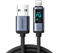 Joyroom Prism Série A16 Câble de charge USB-A vers Lightning 2.4A avec indicateur LED - 1.2m - Noir
