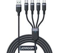 Joyroom S-A18 Câble de charge 4 en 1 1.2m - USB-A/USB-C/Lightning/microUSB - Noir