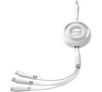 Joyroom Série colorée S-A40 Câble de charge flexible 3 en 1 USB-A vers USB-C/Lightning/micro USB 1m - Blanc