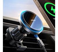 JOYROOM Support Telephone Voiture Induction [15W Charge Rapide & Ventilateur] Chargeur Magsafe Voiture sans Fil, Chargeur Induction Voiture Magnetique pour iPhone 16/15/14/13/12 séries