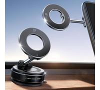 JOYROOM Ventouse Porte Telephone Voiture 2025-Support Telephone Voiture Magnetique Magsafe(24 Aimants N55+Gel Ultra-Puissant),Bras MéTallique RéGlable à 360°,Fixation par Ventouse pour Iphone 16-12