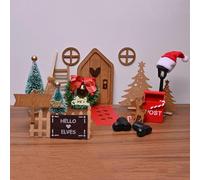 JOYSAL 24Pcs Porte de Lutin Accessoires de Noël Set, Lutin Farceur de Noel Porte de Lutin Miniature Ensemble de Porte Elfe Magique pour Enfant
