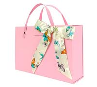 Joyscoop Grande boîte cadeau rose - 28 x 20 x 8,9 cm avec couvercles et poignées, boîte cadeau magnétique portable pour femmes, 28 x 20 x 8,9 cm