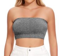 Joyshaper Soutien Gorge Bandeaux Tiennent Femme Top sans Bretelles Soutiens-Gorge Classiques Tube Haut Femme Extensible sans Couture Gris Panaché M