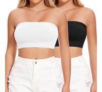 Joyshaper Soutien Gorge Bandeaux Tiennent Femme Top sans Bretelles Soutiens-Gorge Classiques Tube Haut Femme Extensible sans Couture Noir+Blanc S