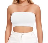 Joyshaper Soutien Gorge Bandeaux Tiennent Femme Top sans Bretelles Soutiens-Gorge Classiques Tube Haut Femme Extensible sans Couture Blanc L