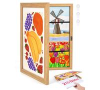 Joyshare Cadre photo A4 épais pour dessins d'enfants en bois, cadre à rabat interchangeable 25x34x4 cm Chêne 1 pièce