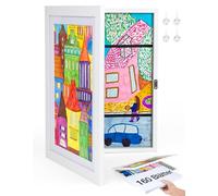Joyshare Cadre photo A4 pour dessins d'enfants en bois, cadre à rabat interchangeable 24x33x3 cm Blanc 1 pièce