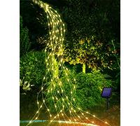 Joysing Guirlande lumineuse solaire d'extérieur - 1 m - 100 LED - 8 modes - Cascade - Étanche - Petit pour arrosoir, plantes, terrasse, jardin