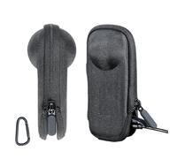 JOYSOG Mini étui de transport rigide pour caméra d'action Insta360 X5 avec mousqueton et ouverture par le bas, Noir/blanc, Étui
