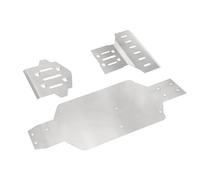 JOYSOG Protection de châssis en acier inoxydable pour MJX Hyper Go 7303 1/7 4WD RC essieu avant et arrière plaque de protection de châssis plaque de protection