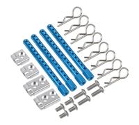 JOYSOG Support de carrosserie RC pour Tamiya TT-02/TT-02FT/TT-02D/TT-02RR 1/10 RC - Supports de Poteau de carrosserie avec Clips - Accessoires de Mise à Niveau (Bleu)