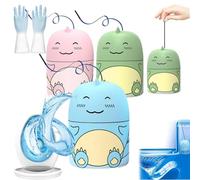 Joysome Air Toilet Cleaner,Magic Cleaning Bottle Para Toilet,Bowl Cleaning Bottle with Ocean/Lemon/Peach Scent,Cute Dinosaur-Shaped Bathroom Toiletstank Cleaner,90-Day Lasting (3, 3 colors)