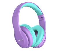 JoySpark Casque Bluetooth léger sans fil pour enfants, volume limité à 85/94 dB, 60 heures de lecture, Bluetooth 5.3, casque supra-auriculaire pour tout-petits avec micro intégré Violet