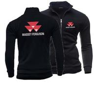 joysperous Veste À Capuche avec Fermeture Éclair Intégrale Massey-Ferguson pour Homme - Veste De Survêtement Légère Et Décontractée - Veste Classique À Manches Longues avec Fermeture Éclair,XL, Black