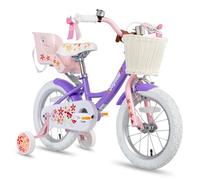 JOYSTAR 12 Pouces vélo Enfant pour Les Filles de 2 à 4 Ans, Vélo Gilrs avec Roues stabilisatrices et siège de poupée . Violet