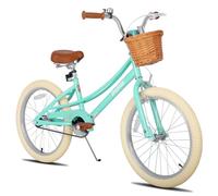 JOYSTAR Bike Vélo pour Filles 20 Pouces pour Enfants de 5 à 9 Ans (109,2 à 149,9 cm), vélo pour Enfants avec Roues stabilisatrices, Panier et Garde-Boue, Vert