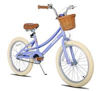 JOYSTAR Bike Vélo pour Filles 20 Pouces pour Enfants de 5 à 9 Ans (109,2 à 149,9 cm), vélo pour Enfants avec Roues stabilisatrices, Panier et Garde-Boue, Violet