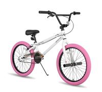 JOYSTAR Gemsbok 20 Pouces Freestyle BMX pour Les garçons et Les Filles de 7 à 11 Ans, 20 Pouces vélo pour Enfants, Blanc