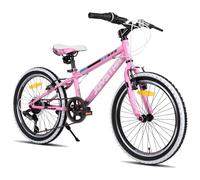 JOYSTAR Lubbock Vélo 20 pouces pour garçons et filles âgés de 7 à 11 ans VTT Hardtail pour enfants avec 7 vitesses, rose