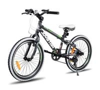 JOYSTAR Lubbock Vélo 20 pouces pour garçons et filles âgés de 7 à 11 ans VTT Hardtail pour enfants avec 7 vitesses Noir