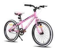 JOYSTAR Lubbock Vélo 20 pouces pour garçons et filles âgés de 7 à 11 ans VTT Hardtail pour enfants avec 1 vitesse, rose
