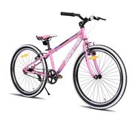 JOYSTAR Lubbock Vélo enfant 24 pouces pour garçons et filles âgés de 9 à 13 ans VTT Hardtail pour enfants avec 1 vitesse, rose