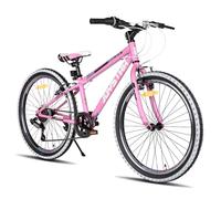 JOYSTAR Lubbock Vélo enfant 24 pouces pour garçons et filles âgés de 9 à 13 ans VTT semi-rigide pour enfants avec 7 vitesses, rose