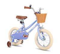 JOYSTAR Vélo 12 pouces pour enfants de 2 à 4 ans, vélo fille avec roues stabilisatrices et panier, violet